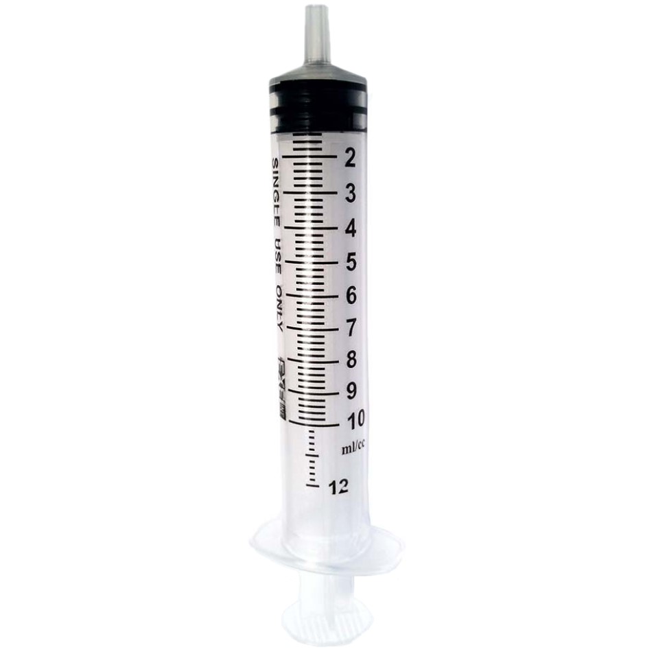 Syringe 10-12cc Luer Slip with Cap Sterile Latex .. .  .  